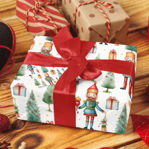 Nutcracker Presents & Christmas Greenery Wrapping Paper