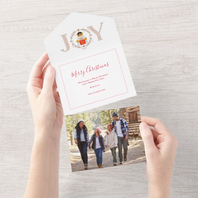 Nutcracker Prince Holiday Photo All In One Invitation (Tearaway)