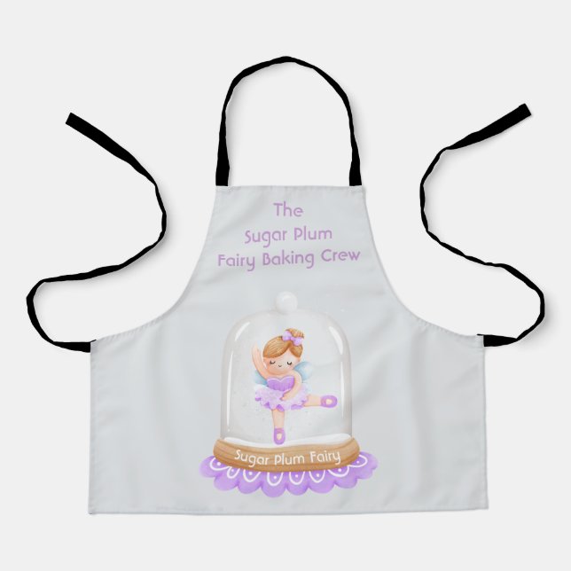 Nutcracker Purple Sugar Plum Fairy Christmas Apron (Front)