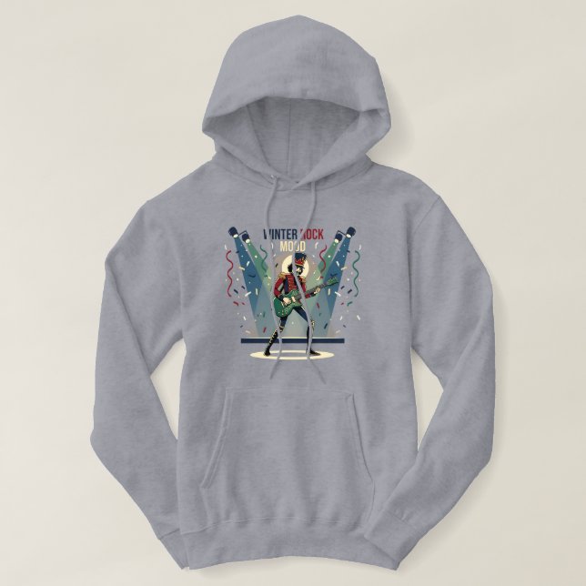 Nutcracker Rocker – Winter Music Art Hoodie (Design Front)