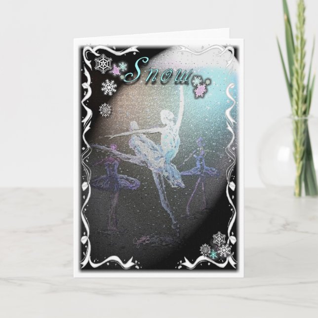 Nutcracker Snow Scene-324 Holiday Card (Front)