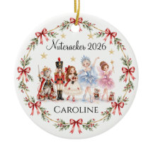 Nutcracker Snowflake Ceramic Ornament