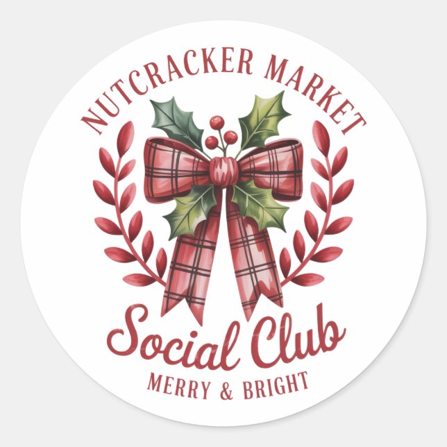 Nutcracker Social Club Shopping Market Group  Classic Round Sticker (Front)