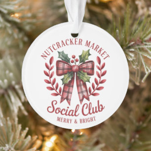 Nutcracker Social Club Shopping Market Group Ornament
