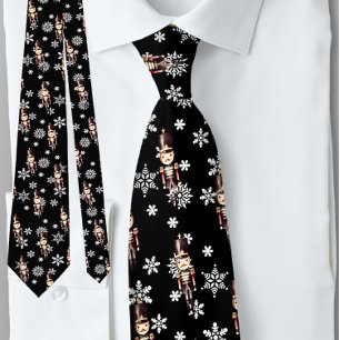 Nutcracker Soldier and Snowflakes Tie