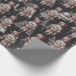 Nutcracker Soldier Captain Christmas Trees Wrapping Paper<br><div class="desc">Nutcracker Soldier Captain Christmas Trees Wrapping Paper 
Captain of the Nutcracker soldiers with a background of black and white Christmas trees</div>