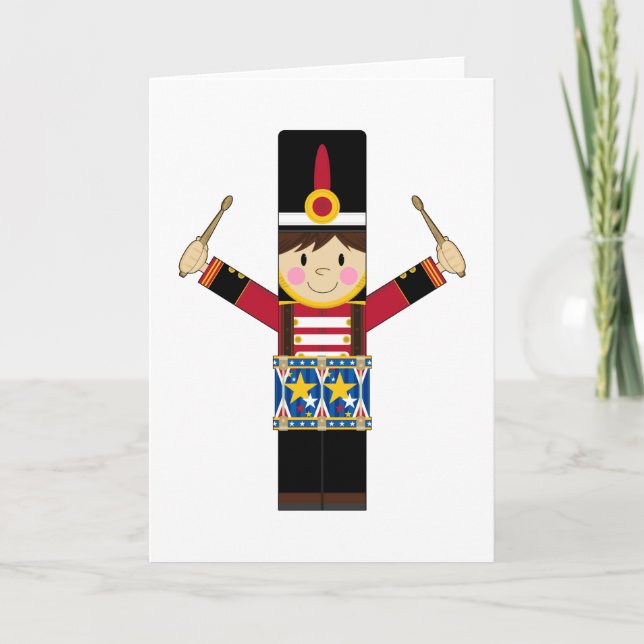 Nutcracker Soldier Playing Drums Card (Front)