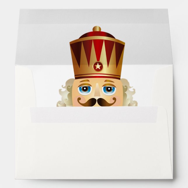 Nutcracker Soldier Red Gold Card Invitation Envelope (Back (Bottom))