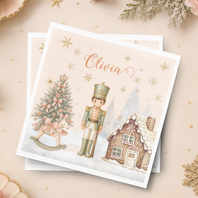  Nutcracker Soldier Sugar Plum Christmas Birthday Napkin (Nutcracker Soldier Sugar Plum Christmas Birthday Paper Napkins)