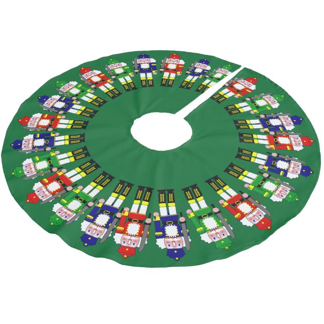 Nutcracker Soldiers Christmas Brushed Polyester Tree Skirt (Angled)