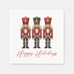 Nutcracker Soldiers Happy Holiday Napkin