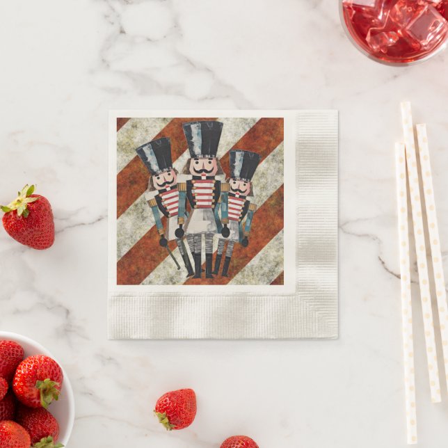 Nutcracker Soldiers Stripes  Napkin (Insitu)