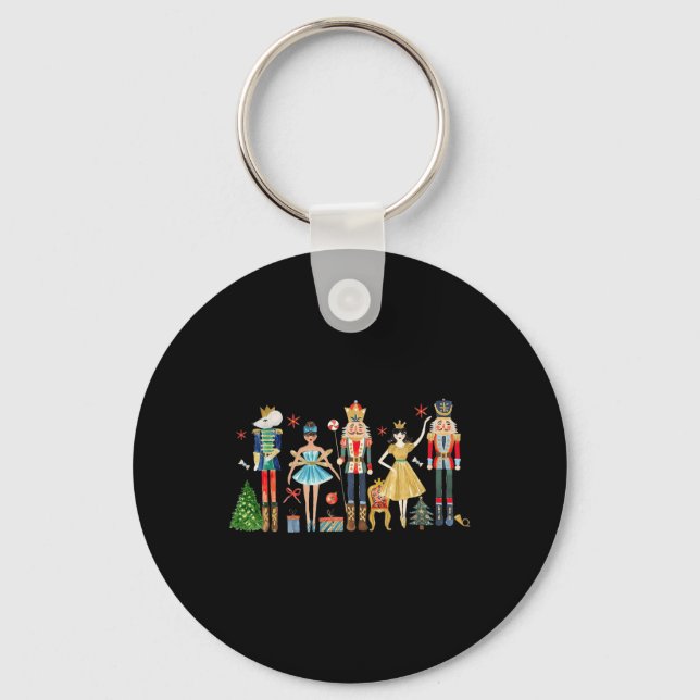 Nutcracker Squad Ballet Dance Christmas Matching F Key Ring (Front)