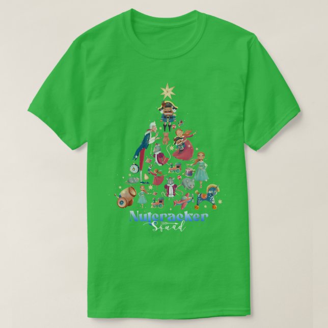 Nutcracker Squad Ballet Dance Christmas Tree Xmas  T-Shirt (Design Front)