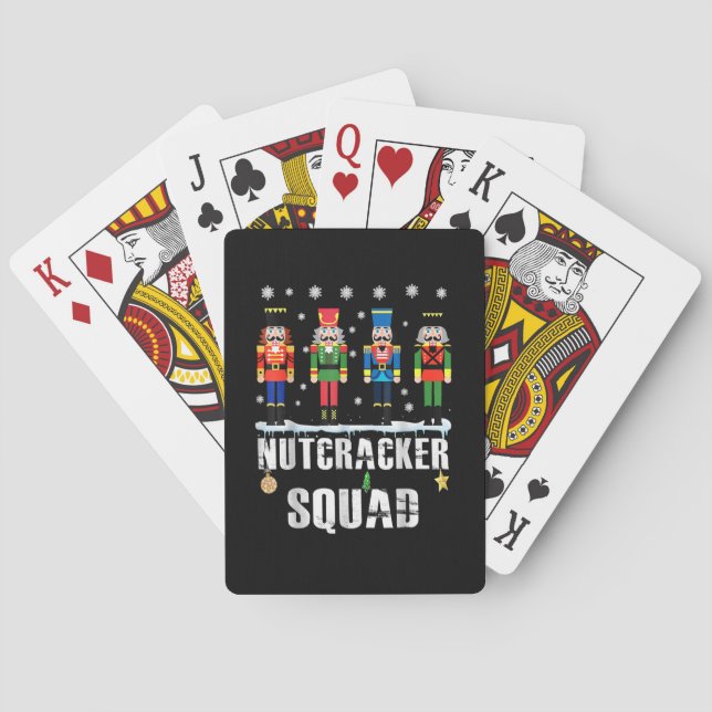Nutcracker Squad Ballet Dance Funny Christmas Fami Playing Cards (Back)