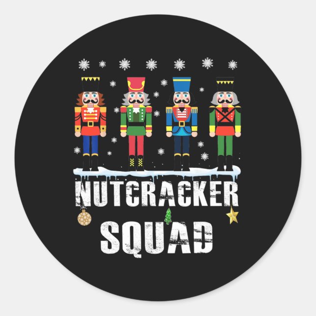 Nutcracker Squad Byllet Dance Matching Family Chri Classic Round Sticker (Front)