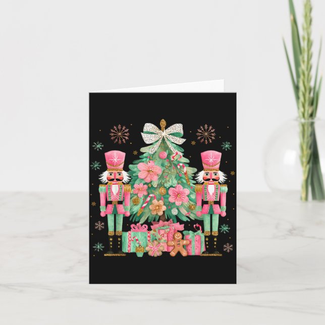 Nutcracker Squad Christmas Tree Ballet Dance Women Card (Front)