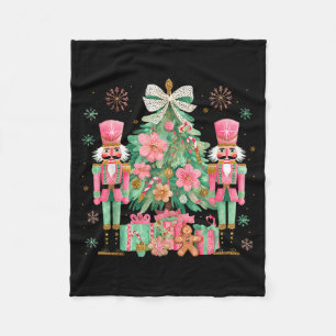 Nutcracker Squad Christmas Tree Ballet Dance Women Fleece Blanket