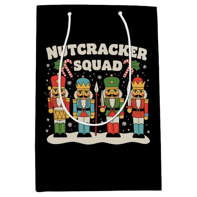Nutcracker Squad Christmas Xmas Holiday Season Medium Gift Bag (Front)