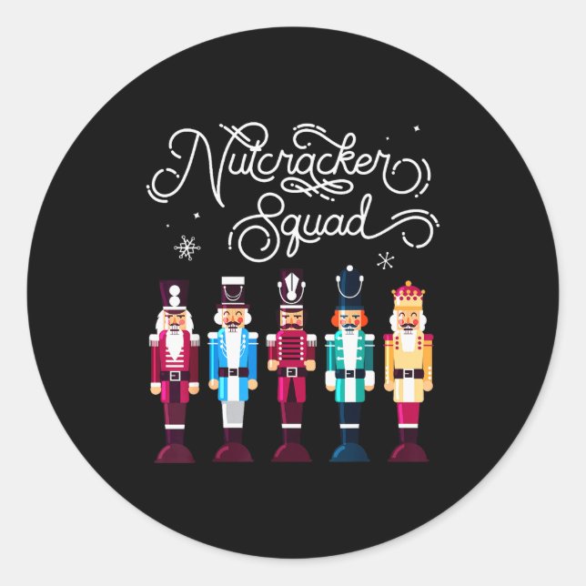 Nutcracker Squad Holiday Christmas Boy Girls Women Classic Round Sticker (Front)