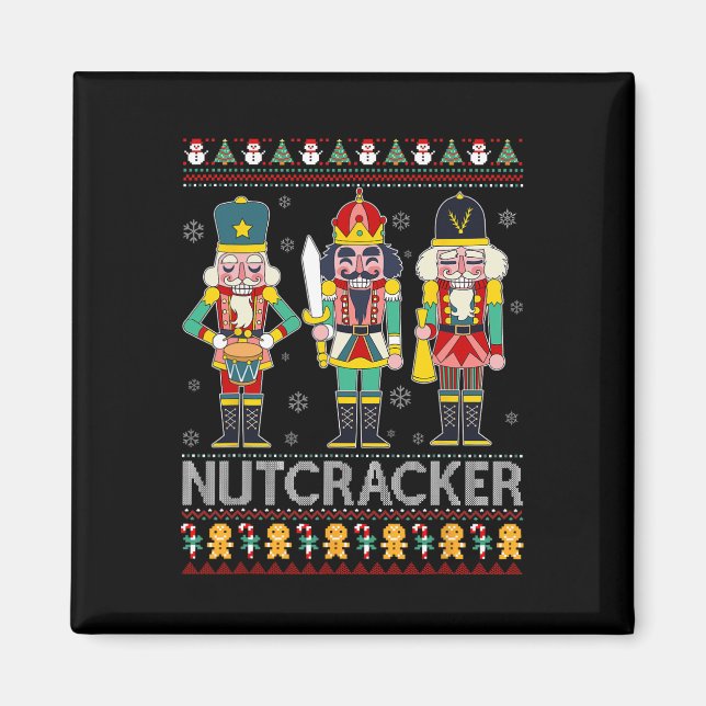 Nutcracker Squad Shirt Funny Ugly Christmas Sweate Magnet (Front)