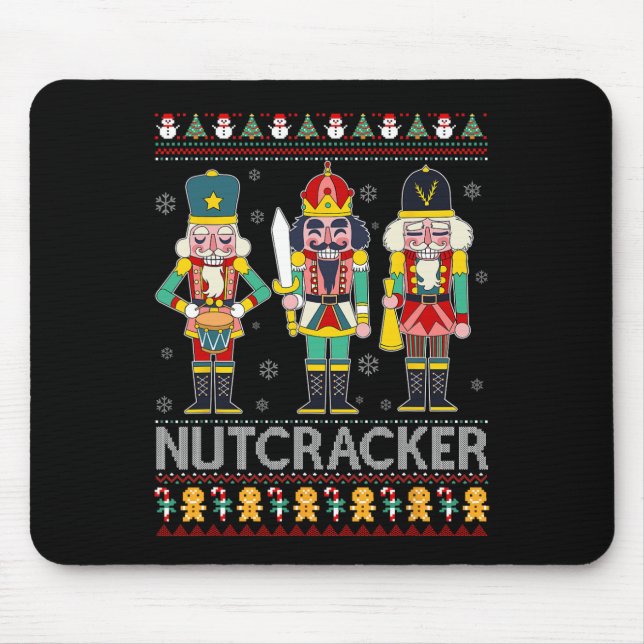 Nutcracker Squad Shirt Funny Ugly Christmas Sweate Mouse Pad (Front)