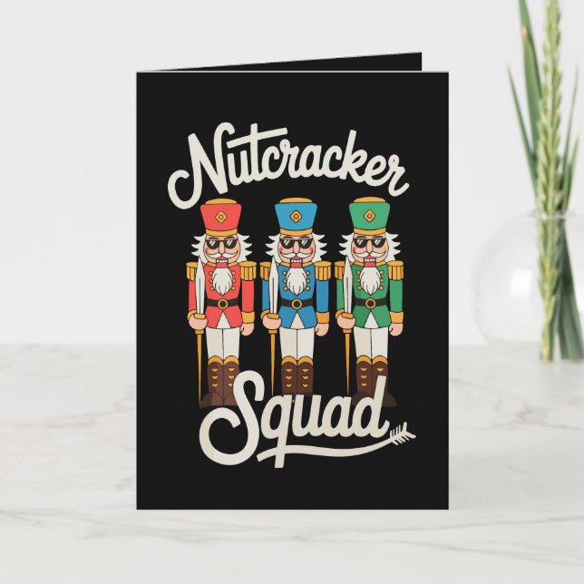Nutcracker Squad Sunglasses Christmas Xmas Holiday Card (Front)