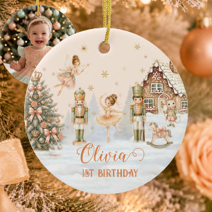 Nutcracker Sugar Plum 1st Birthday Keepsake Ceramic Tree Decoration