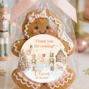 Nutcracker Sugar Plum 1st Birthday Personalised Classic Round Sticker