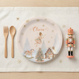 Nutcracker Sugar Plum Fairy Ballerina Sweet One Paper Plate