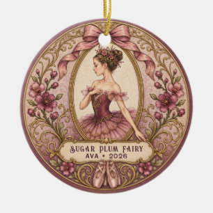 Nutcracker Sugar Plum Fairy ballet role photo Ceramic Tree Decoration