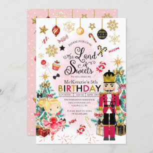 Nutcracker Sugar Plum Fairy Christmas Birthday Inv Invitation