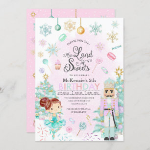 Nutcracker Sugar Plum Fairy Christmas Birthday Invitation