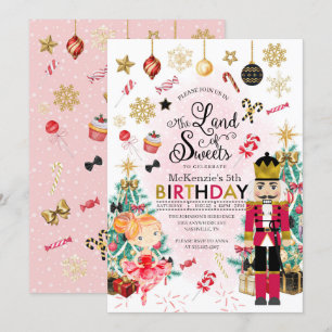Nutcracker Sugar Plum Fairy Christmas Birthday Invitation