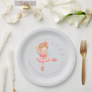 Nutcracker Sugar Plum Fairy Christmas Paper Plate