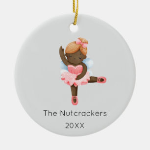 Nutcracker Sugar Plum Fairy Christmas Photo Ceramic Tree Decoration