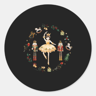 Nutcracker Sugar Plum Fairy Winter Birthday Baby  Classic Round Sticker