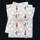 Nutcracker Suite Ballet Classic Christmas Wrapping Paper Sheet<br><div class="desc">Wrap up your thoughtful Christmas packages with this darling Nutcracker gift wrap!
Design features Clara and her Nutcracker doll dancing in wreaths adorned with visions of their magical journey through The Land of Sweets.</div>