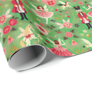 Nutcracker Suite Sugar Plum Fairy Flying Horses Wrapping Paper
