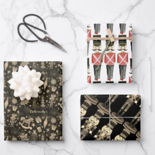 Nutcracker Suite Toy Soldiers Rocking Horses   Wrapping Paper Sheet