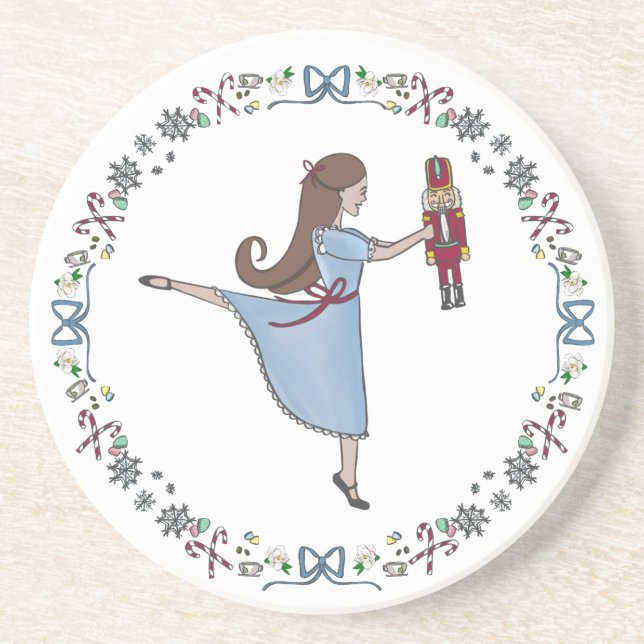 Nutcracker Sweet Clara Christmas Coaster (Front)