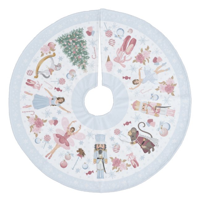 Nutcracker Sweets Fleece Tree Skirt (Front)