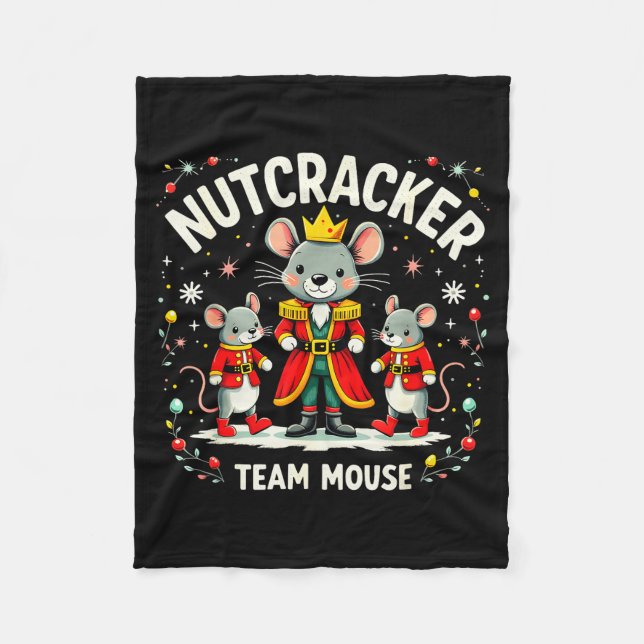 Nutcracker Team Mouse Christmas Ballet Gift Merry  Fleece Blanket (Front)
