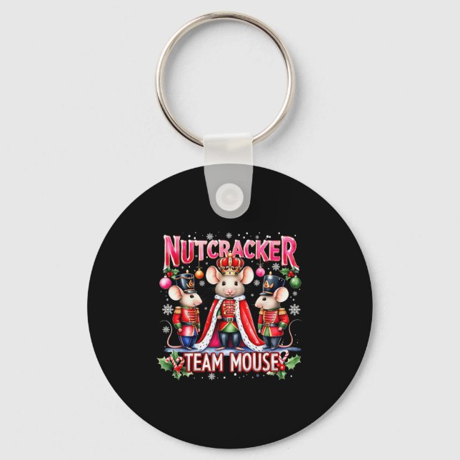 Nutcracker Team Mouse Cute Christmas Design  Key Ring (Front)