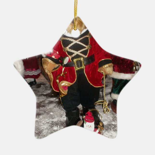 Nutcracker Teddy Bear Christmas Collection Ceramic Tree Decoration (Front)