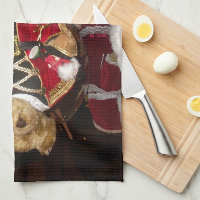 Nutcracker Teddy Bear Christmas Collection Tea Towel (Quarter Fold)