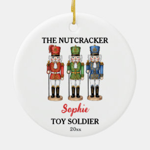 Nutcracker Toy Soldier Custom Name Christmas Ceramic Tree Decoration