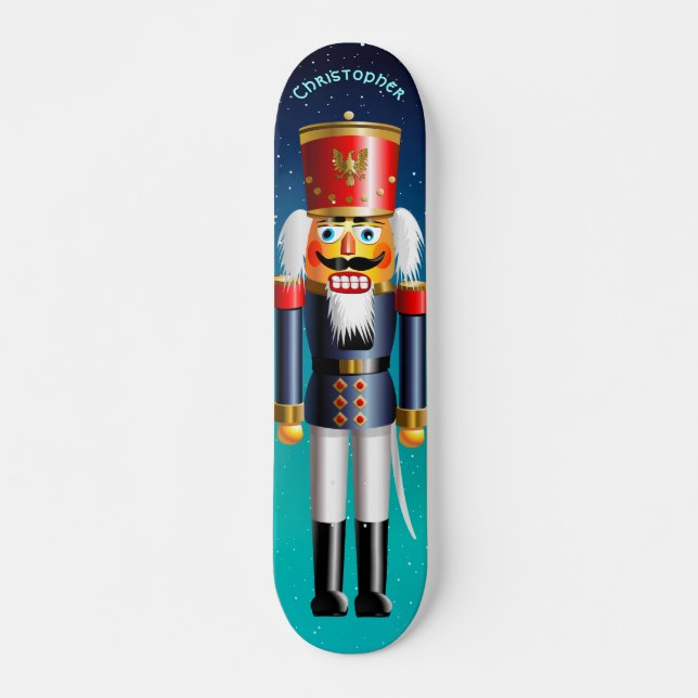 Nutcracker Toy Soldier In Blue Uniform Skateboard (Front)