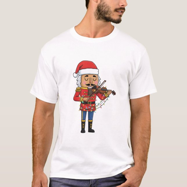 Nutcracker Toy Soldier Violin Classical Funny   T-Shirt (Front)