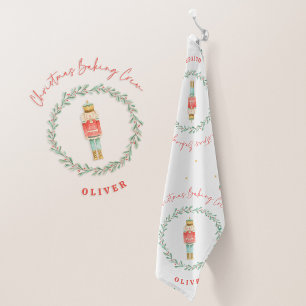 Nutcracker traditional botanical cute Christmas Tea Towel